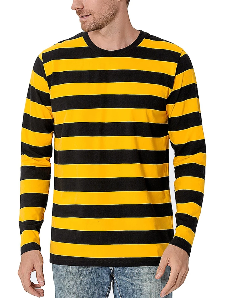 Men'S Fashion T Shirts - Модная футболка с контрастными полосками и